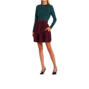 LDT Faye Long Sleeve Crew Neck
Striped Tie Front A-Line Dress size 0
